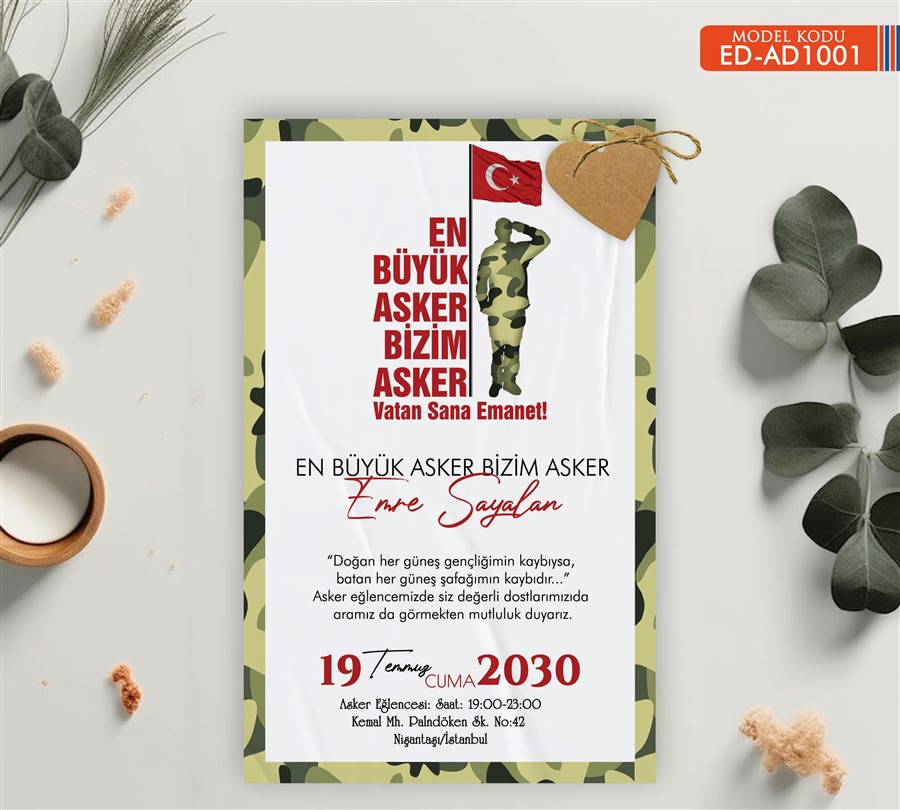 ED-AD1001-1 Asker Davetiye - AD1001 - Görsel 1