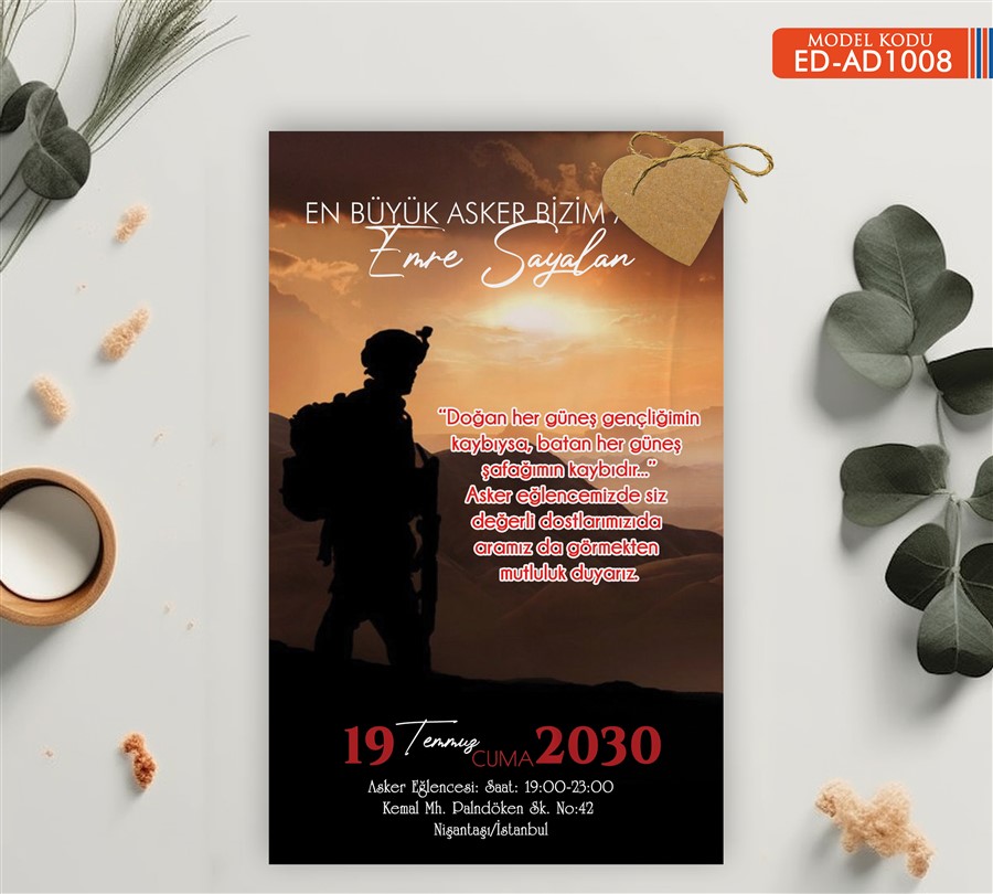 ED-AD1008-1 Asker Davetiye - AD1008 - Görsel 1