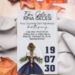 Kına Tekli Davetiye - KK1003