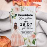 Kına Tekli Davetiye - KK1014