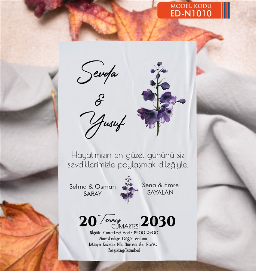 EDNSN10 Nişan Davetiye - NSN10 - Görsel 1