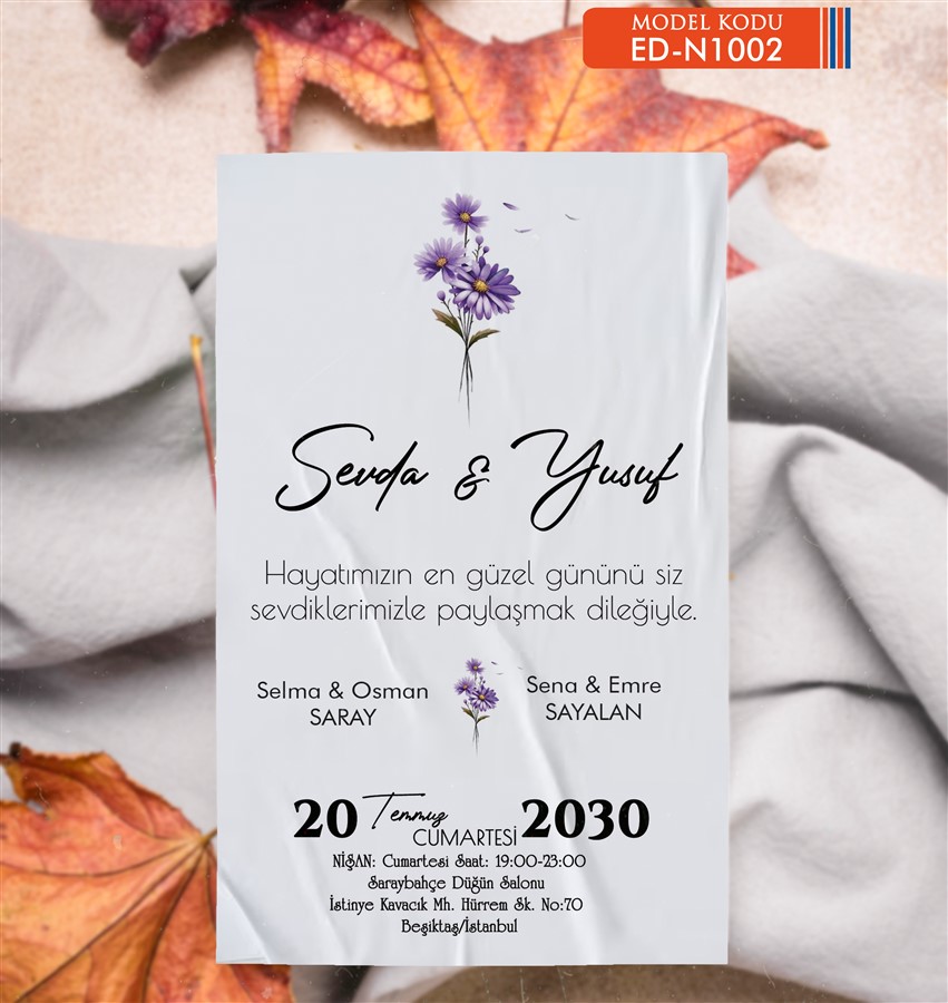 EDNSN2 Nişan Davetiye - NSN2 - Görsel 1