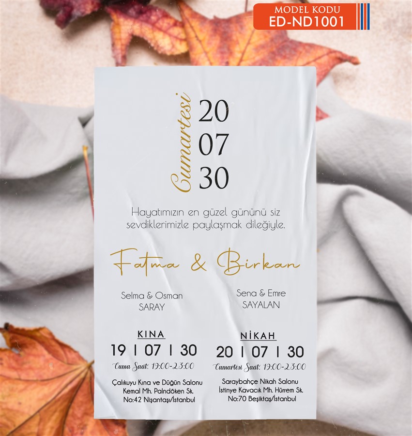 nkahED1 Nikah Davetiye - EDN1 - Görsel 1
