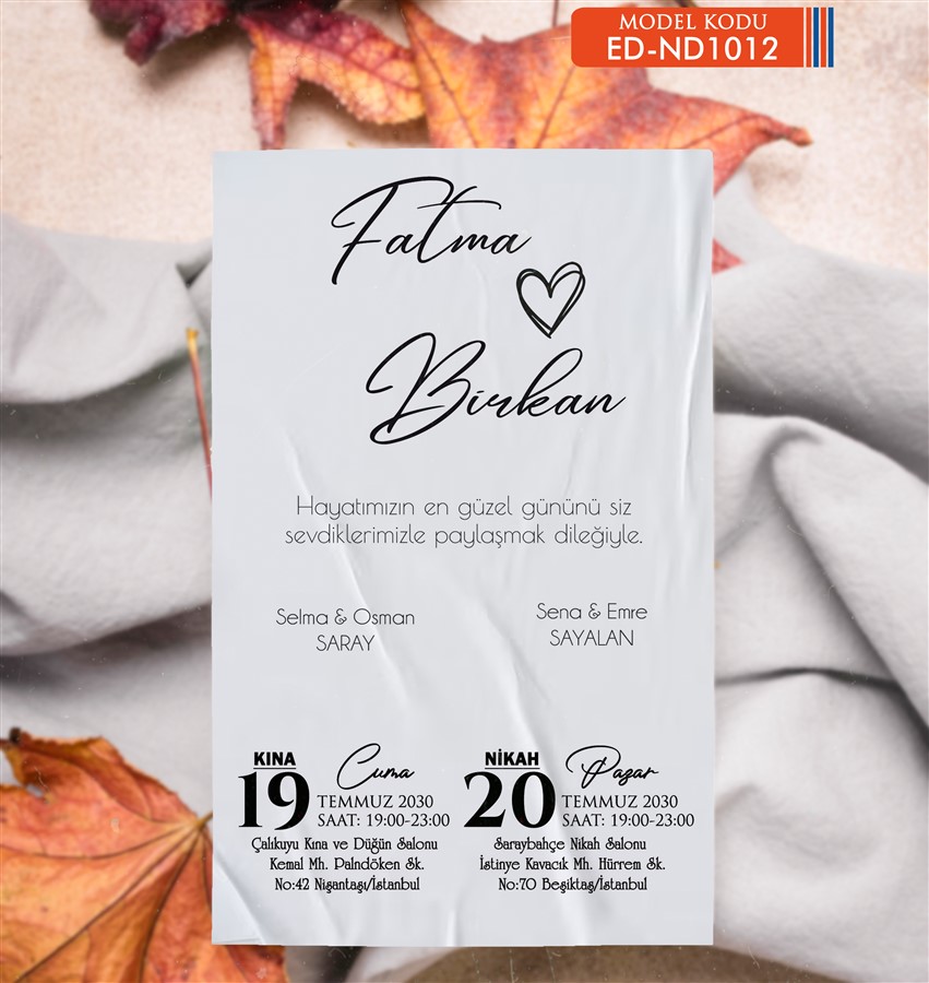 nkahED12 Nikah Davetiye - EDN12 - Görsel 1
