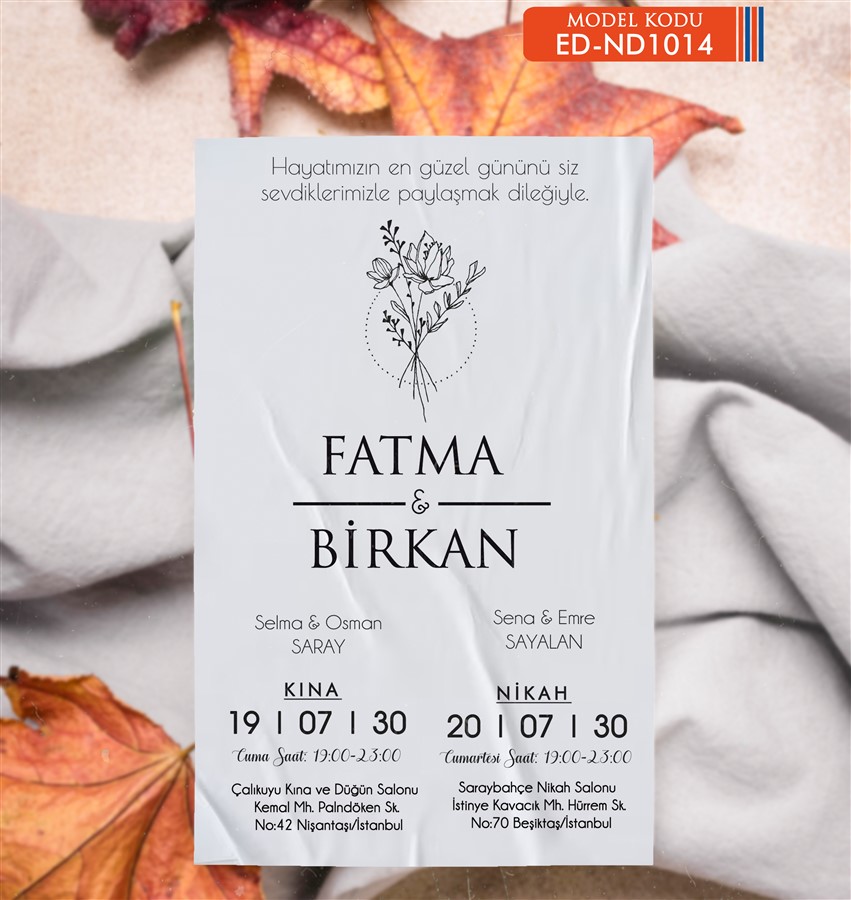 nkahED14 Nikah Davetiye - EDN14 - Görsel 1