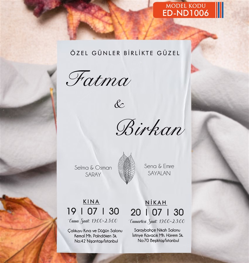 nkahED6 Nikah Davetiye - EDN6 - Görsel 1