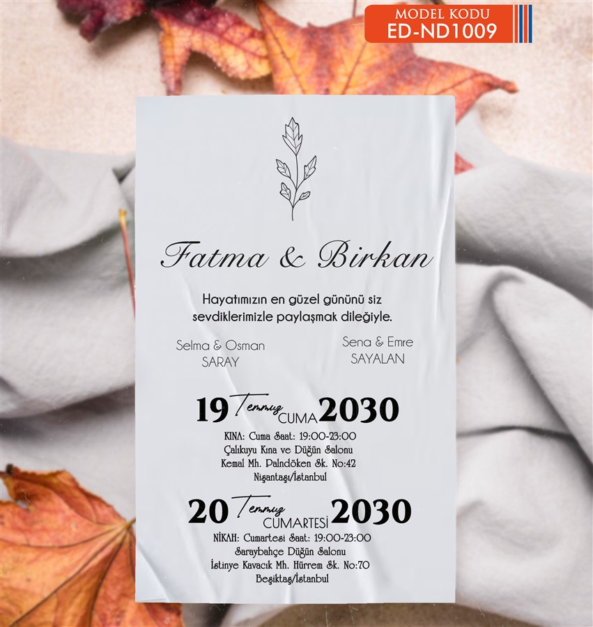 nkahED9 Nikah Davetiye - EDN9 - Görsel 1