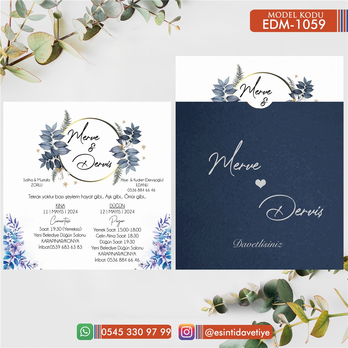 ED-1059 Kare Davetiye – K1059 - Görsel 1