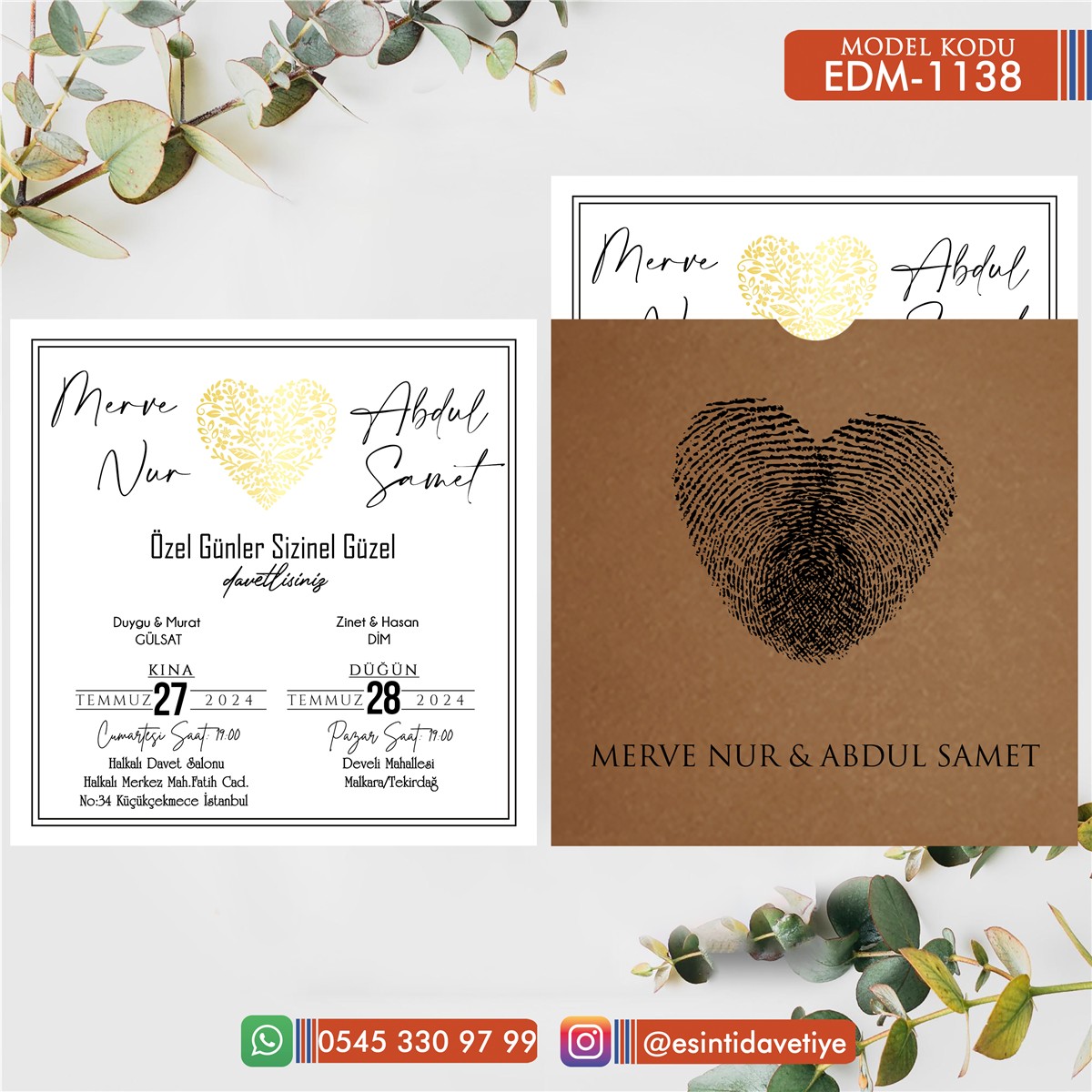 ED-1138 Kare Davetiye – K1138 - Görsel 1