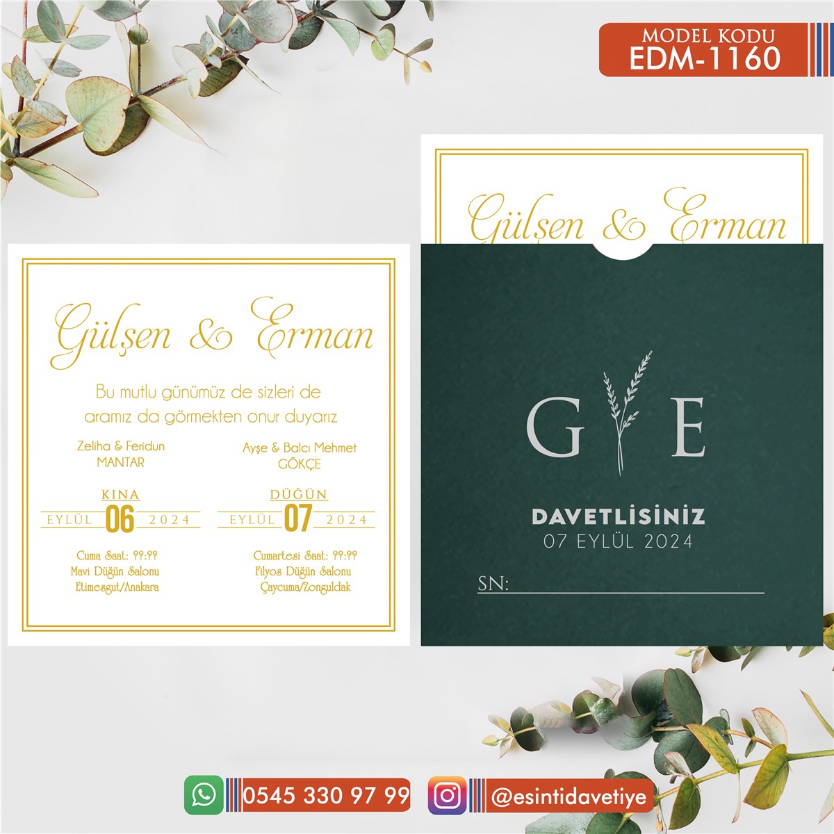 ED-1160 Kare Davetiye – K1160 - Görsel 1