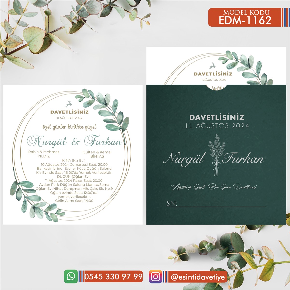 ED-1162 Kare Davetiye – K1162 - Görsel 1