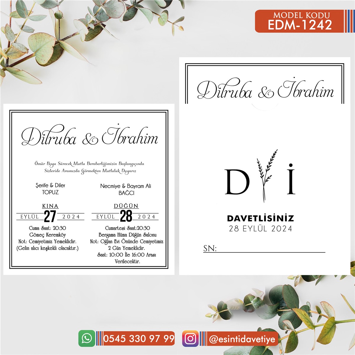 ED-1242 Kare Davetiye – K1242 - Görsel 1