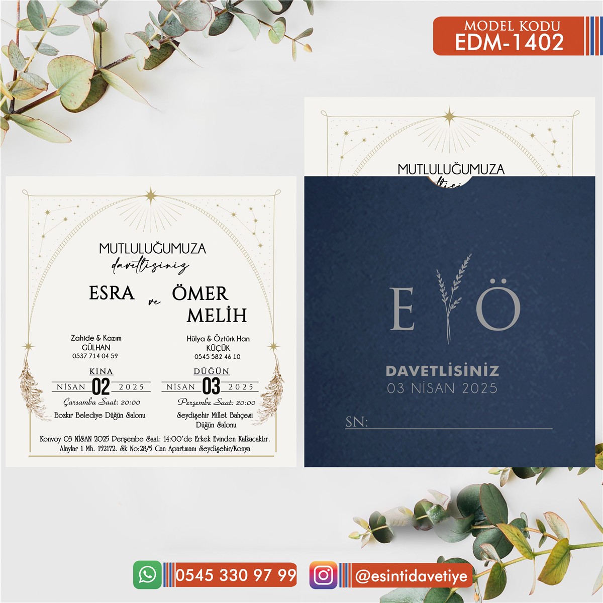 ED-1402 Kare Davetiye – K1402 - Görsel 1