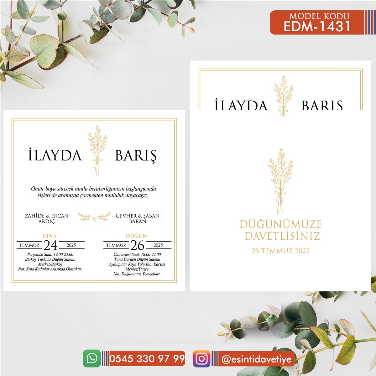 ED-1431 Kare Davetiye – K1431 - Görsel 1