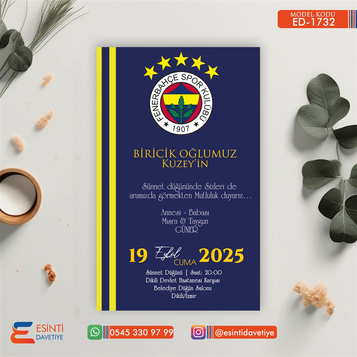 ED-1732 Sünnet Davetiye – S1732 - Görsel 1