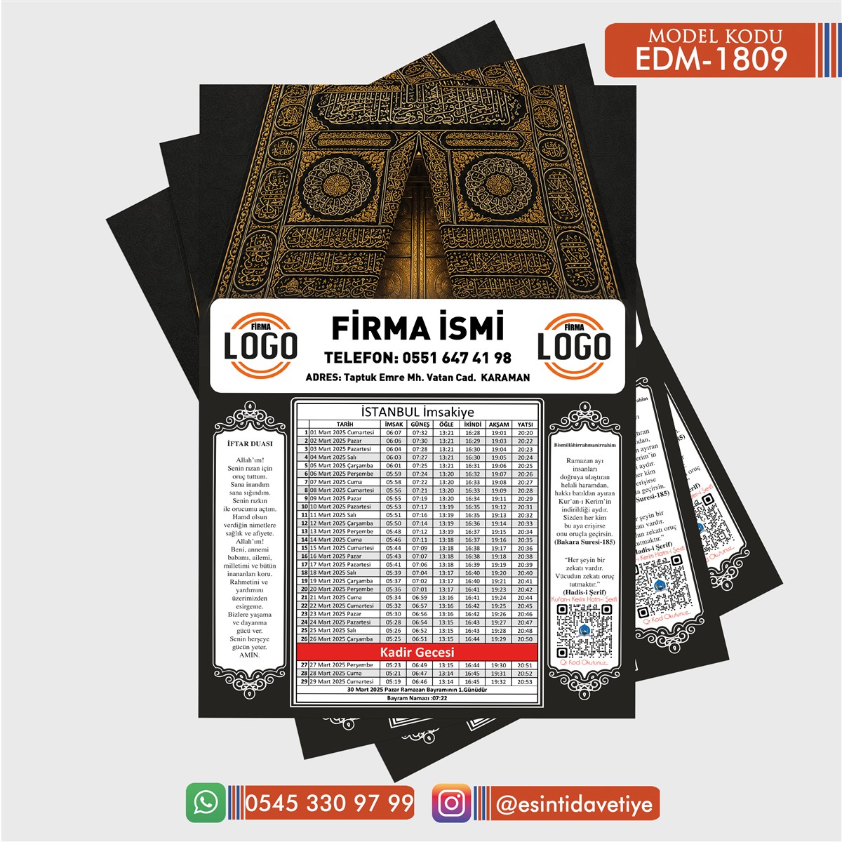 EDM-1809 İmsakiye – IMS1809 - Görsel 1